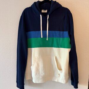 Marine Layer Men's Navy/Cream/Green Hoodie Size L